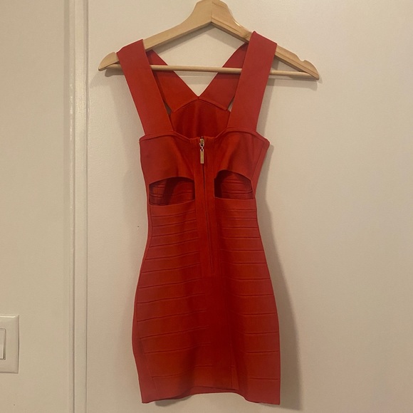 Guess By Marciano Bandage Dress- Red/Orange- Size XS - Picture 3 of 4
